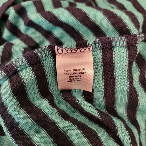 Nordstrom Signature 100% Linen Striped top tee Size XL NWT - Picture 6 of 6